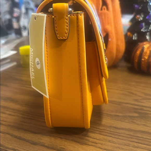 NWT Michael Kors Vibrant Pop Orange medium Crossbody with Retro Patches - Picture 5 of 12